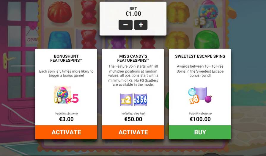 Бонусная игра в слоте Miss Candy's Sweet Escape