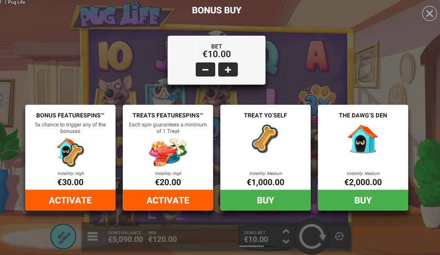 Бонусная игра в слоте Pug Life