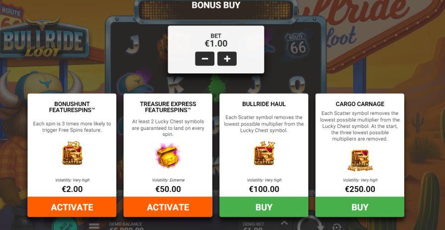 Бонусная игра в слоте Bullride Loot