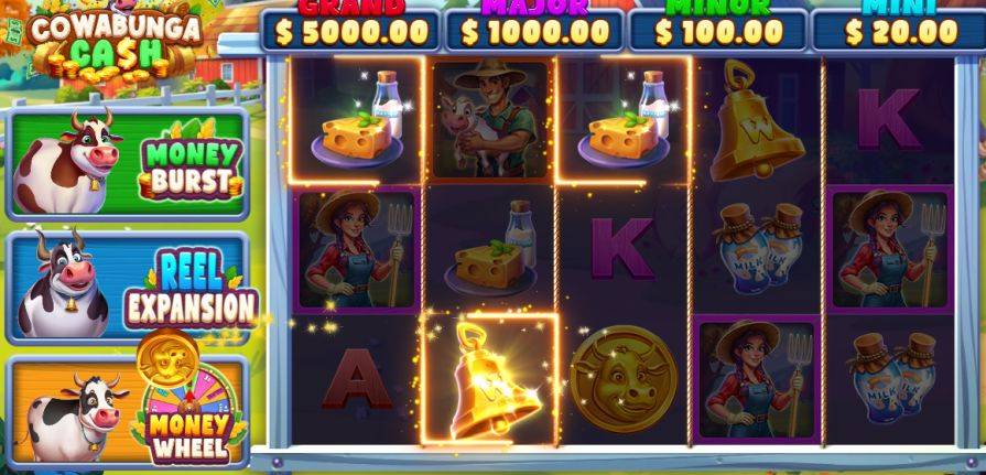 Дизайн игры Cowabunga Cash