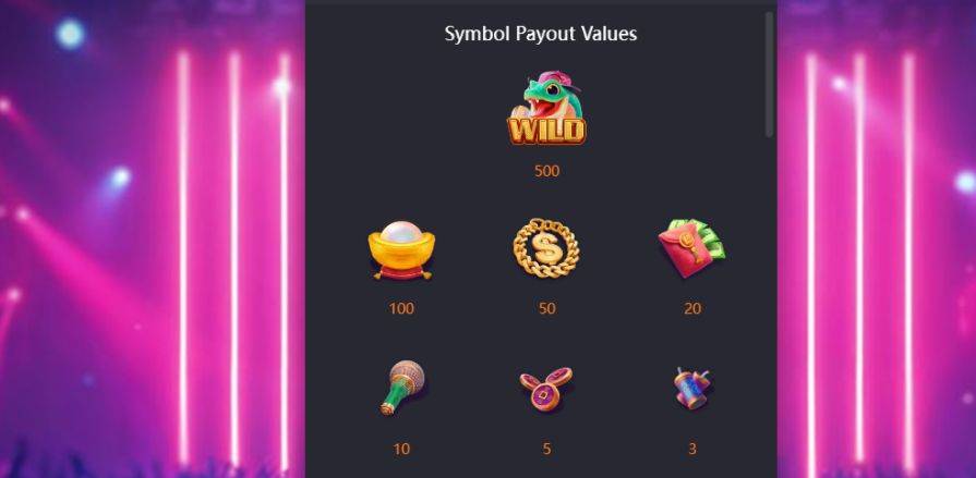 Символы и таблица выплат Fortune Snake