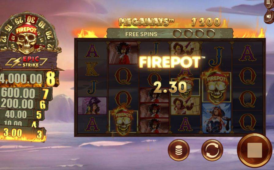 Дизайн игры Golden Skulls of Holly Roger Megaways