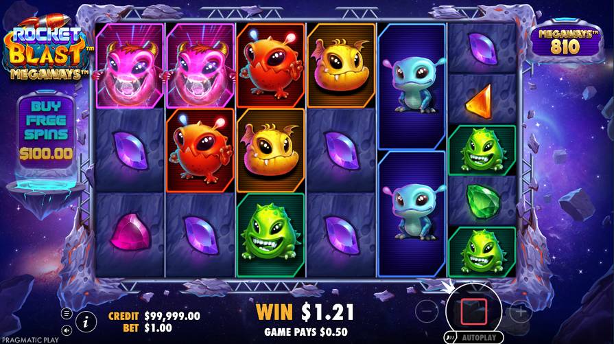Дизайн игры Rocket Blast Megaways