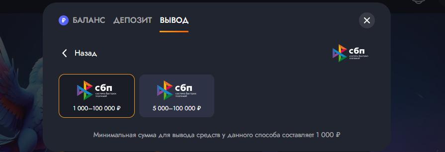 Вывод на банковскую карту в казино Martin